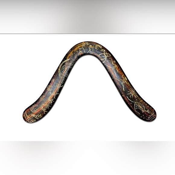 Handmade Other - Vintage Australian Aboriginal Style
Wooden Boomerang Tribal Wall
Decor